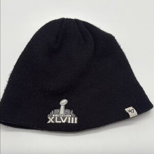 NFL Super Bowl XLVII Adult Cuffless Knit Beanie Cap Hat Black Forty Seven Brand